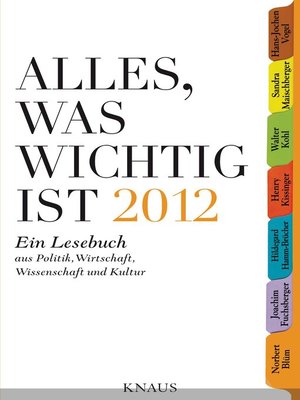 cover image of Alles, was wichtig ist 2012